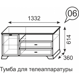 Тумба для телеаппаратуры Венеция №06