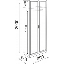 Остин (подростковая) М02  Шкаф штанга 800