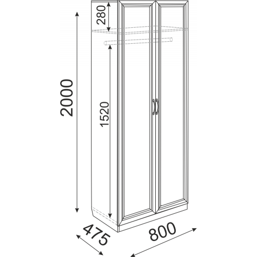 Остин (подростковая) М02  Шкаф штанга 800