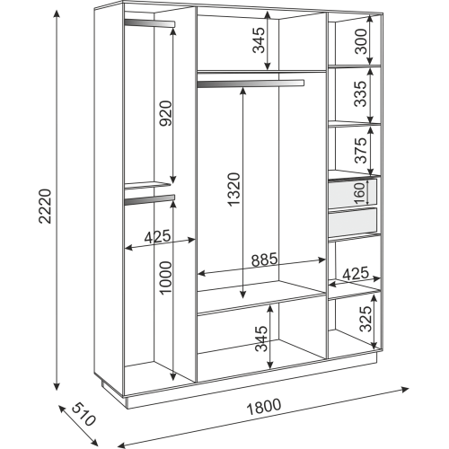 Тиффани (спальня) М21 Шкаф (4 двери)