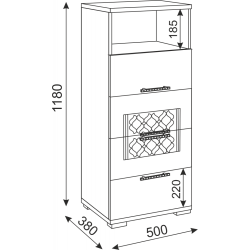 Тиффани (гостиная) М10 Комод малый