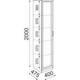 Остин (подростковая) М03  Пенал полки 400